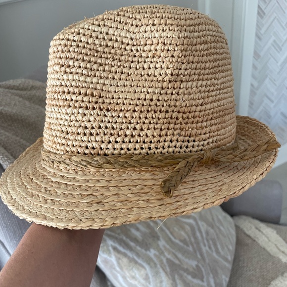 Scala Pronto Crocheted Raffia Fedora Hat One Size Fits Most Adustable Summer - Picture 4 of 5